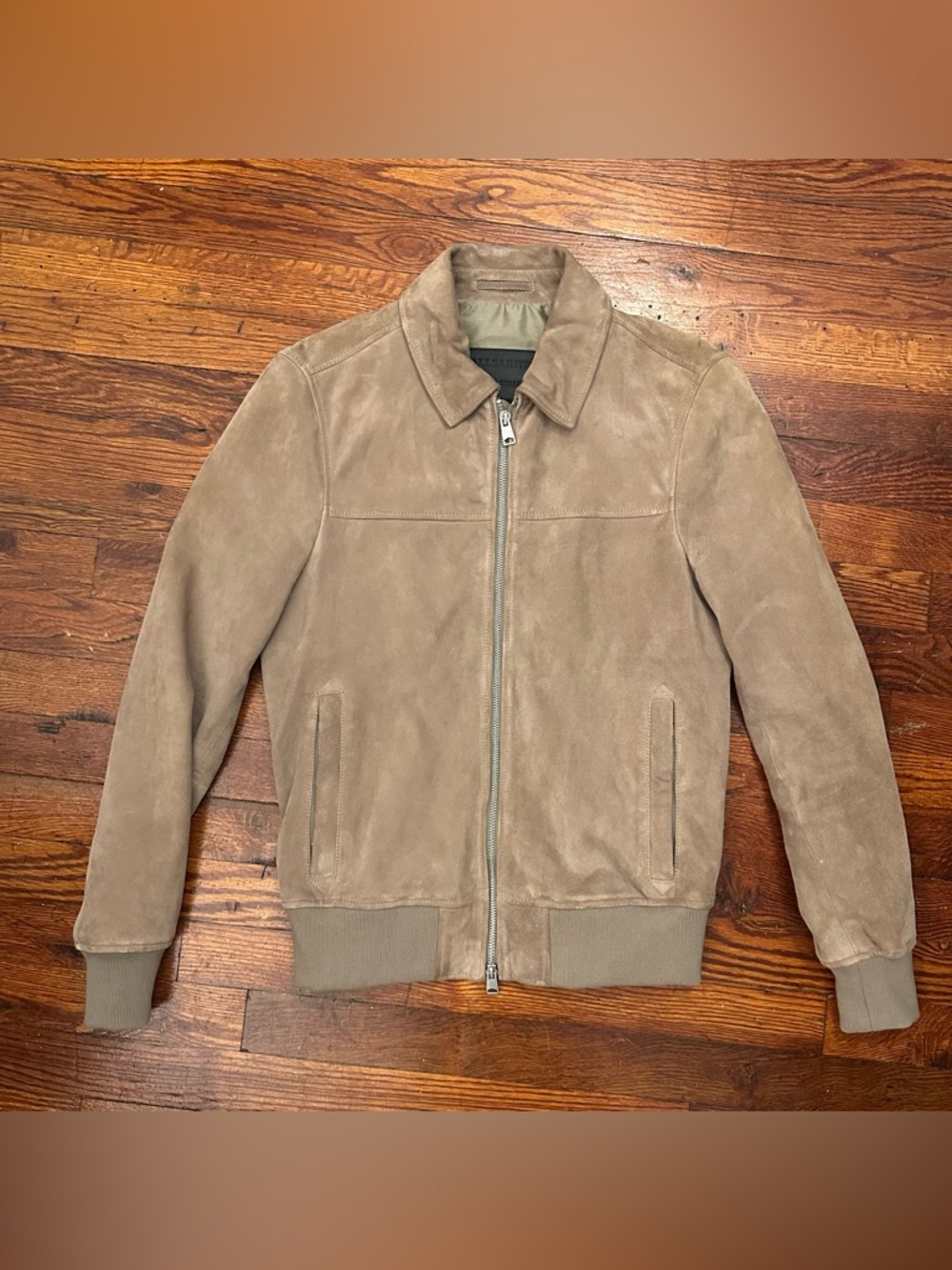 All Saints Men's Suede Tan Leather
Bomber Jacket XS Extra Small